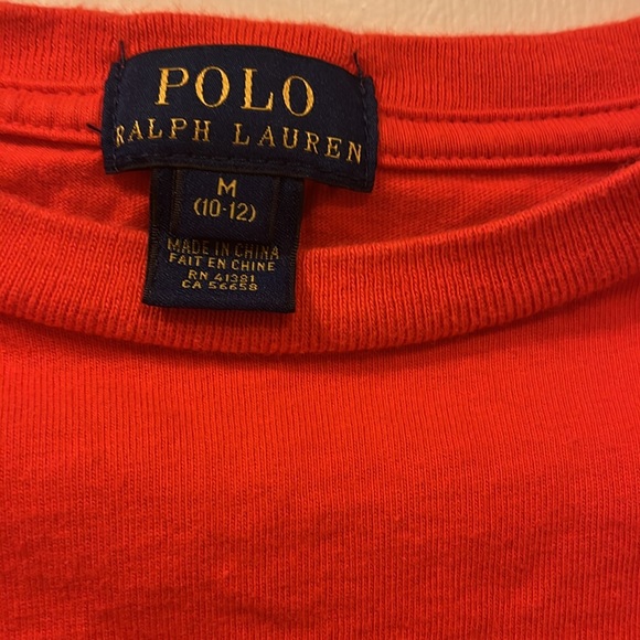 Orange Long Sleeve T-shirt. Polo. Ralph Lauren. Medium Boys. 10 12 - Picture 3 of 3